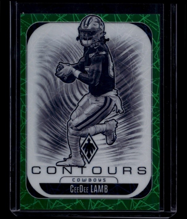 2025 Panini Phoenix Football CeeDee Lamb #9 Contours Green Lazer /49