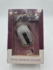 Bling Wireless Mouse Sparkly, Silver Rhinestone Glitter Computer Mouse Wireless