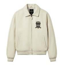 Men' Cream Avirex Bomber American Aviator Jacket Genuine Cowhide Leather Jacket