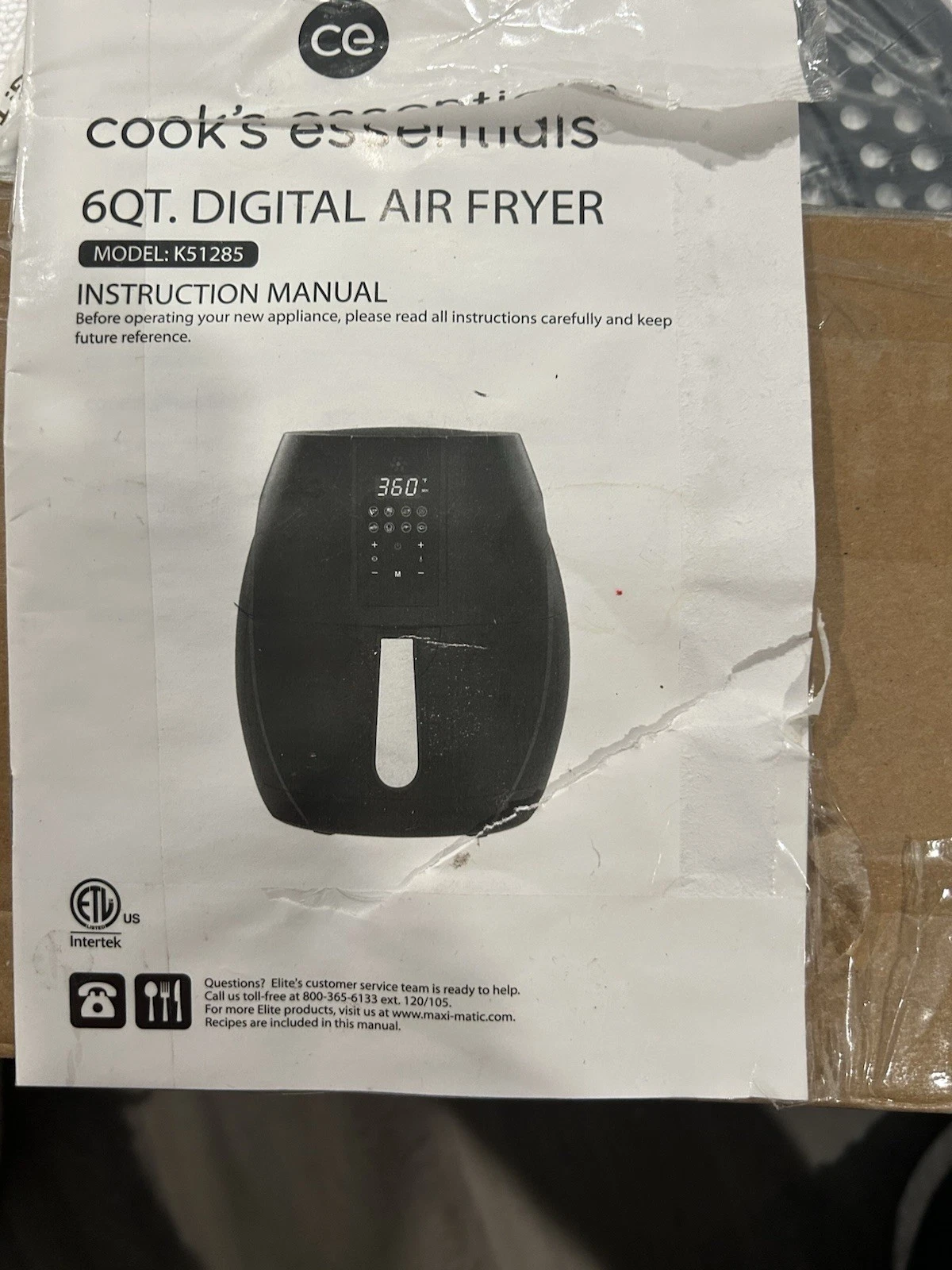 Cooks Essentials 6QT Digital Air fryer Brand new
Opens in a new window or tab