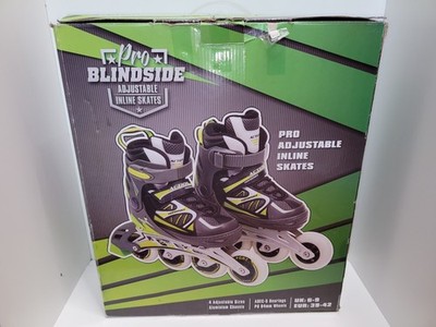 Pro Blindside Adjustable Inline Skates Kids Junior Roller Blades Black Lime Boxe