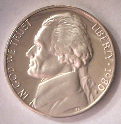 1980 S 5C Proof Jefferson Nickel **Free Shipping**