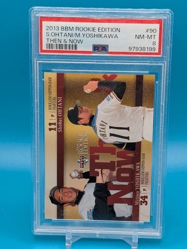 2013 BBM Rookie Edition Then & Now Shohei Ohtani Mitsuo Yoshikawa #90 PSA8