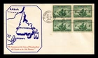 COVER UNION OF NEWFOUNDLAND WITH CANADA AS 10TH PROVINCE FDC BLOCK OF 4