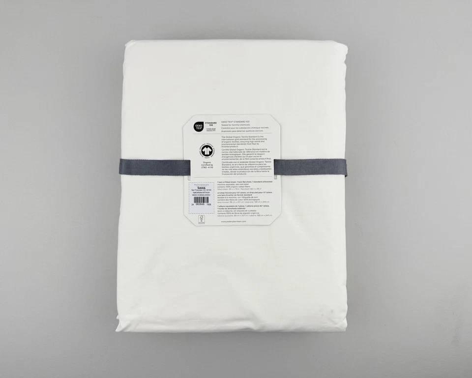 Juego de sábanas Monique Lhuillier x Pottery Barn Teen Delphine vieira DOBLE XL orgánico Foto 4 de 4