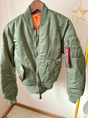 Alpha Industries MA-1 Bomber Jacket Unisex Sage Green Flight Coat