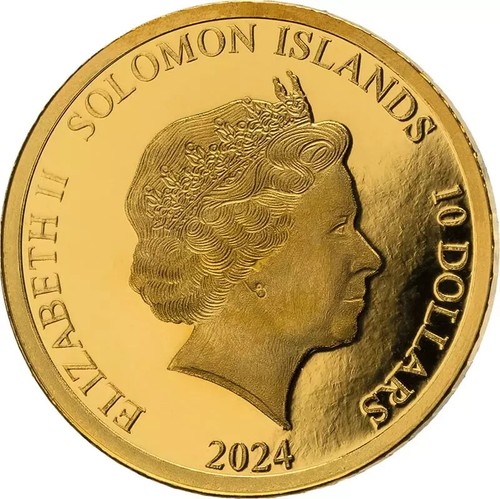 Solomon Islands 2024 3 x 10$ SHADES OF GOLD DRAGON 3 Coin Set - Picture 5 of 8