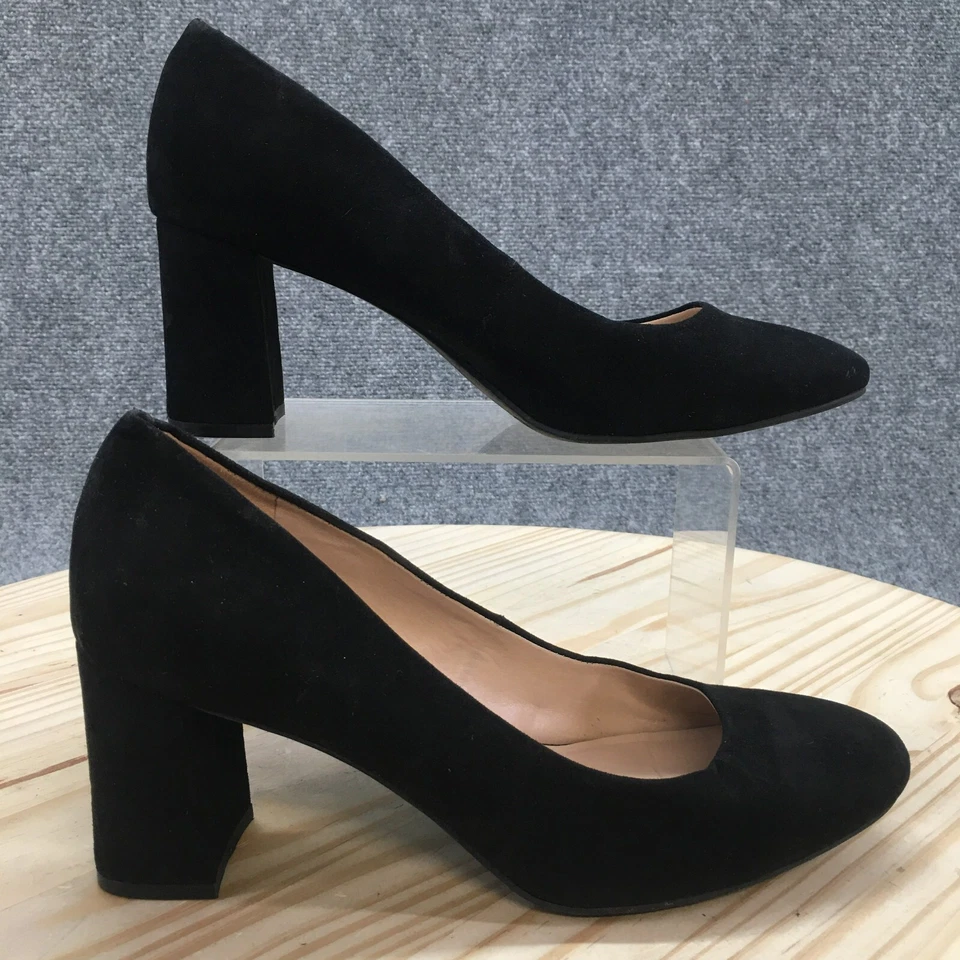 Kelly & Katie Shoes Womens 8.5 M Liya Slip On Pumps Black Casual Heeled Almond - Image 2 of 4