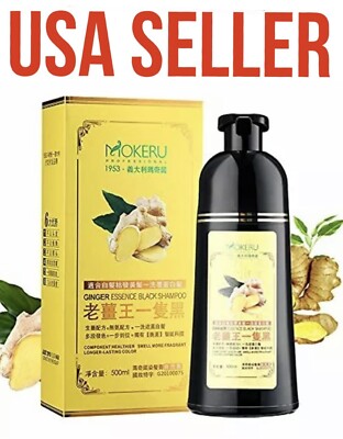 MOKERU GINGER Black Permanent Hair Dye Instant Hair Dye Fast Color Shampoo Argan