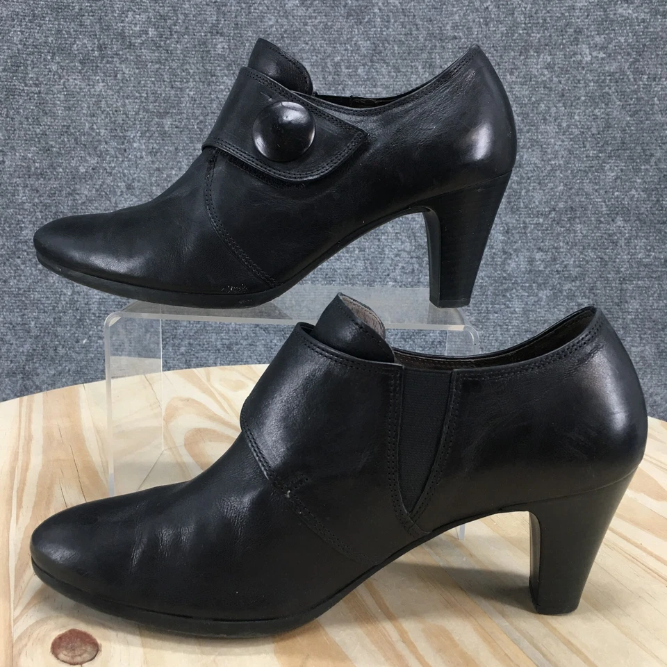 Botas Gabor para mujer US9 UK6.5 informales botín bajo cuero negro tacones sin cordones Foto 2 de 4