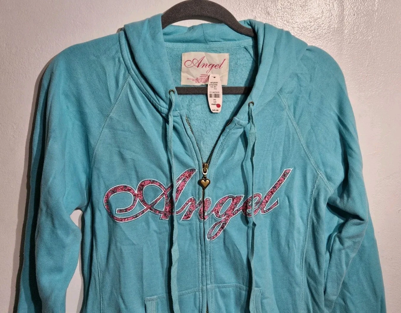 UNDERCOVER Felpa con cappuccio e zip blu chiaro Victoria's Secret Angel media esaurita ☆ Nuova ☆