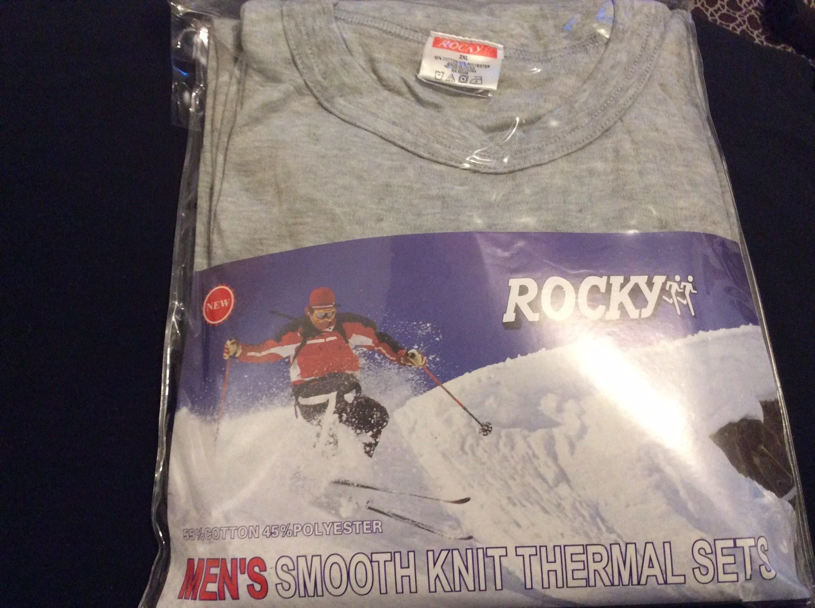 Rocky Men's Thermal 2pc Set Smooth Knit Gray 2XL