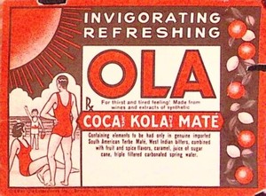 OLA VINTAGE EARLY COLA SODA POP LABEL COCAINE COCA LEAF EXTRACT BROOKLYN NY 1935