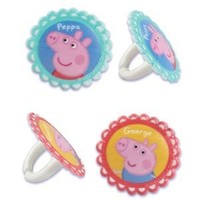 24 Peppa Pig Rings Designer Cake/cupcake Topper on sale 24 Peppa Pig Rings Designer Cake/cupcake Topper on sale