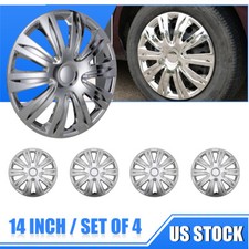 Universal 14 Set Of 4 Chrome Snap-on Full Hubcaps Wheel Covers For Steel Rims