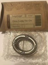 Longaberger Pewter Oval  Basket Tie-On