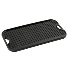 Valor 21"x11" Pre-Seasoned Cast Iron Reversible Griddle and Grill Pan w/ Handles