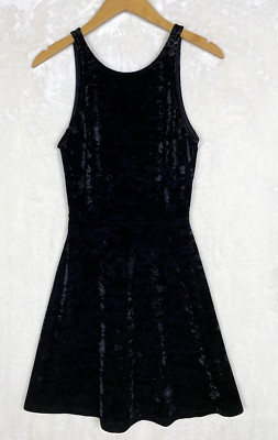 Divided Velvet Dress Womens 4 Black Fit & Flare Mini Romantic Witchy Whimsigoth