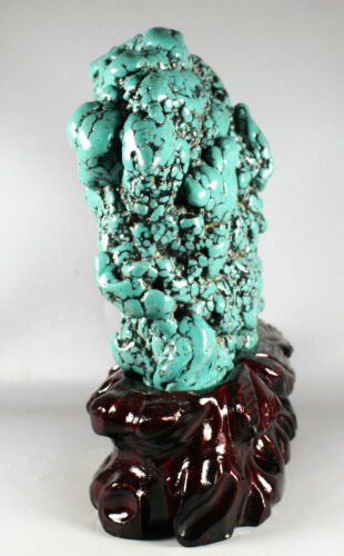 4.84 lb Green turquoise gemstone rough stone Crystal mineral specimen W stand - Picture 4 of 12
