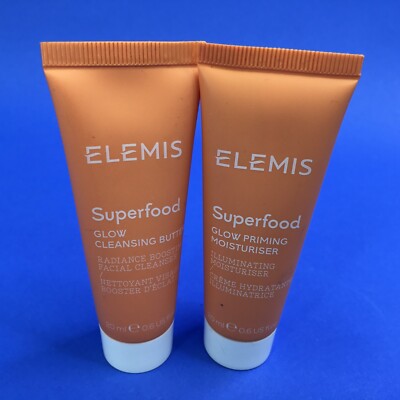 Elemis Superfood Glow Cleansing Butter 0.6 oz & Priming Moisturizer 0.6 oz