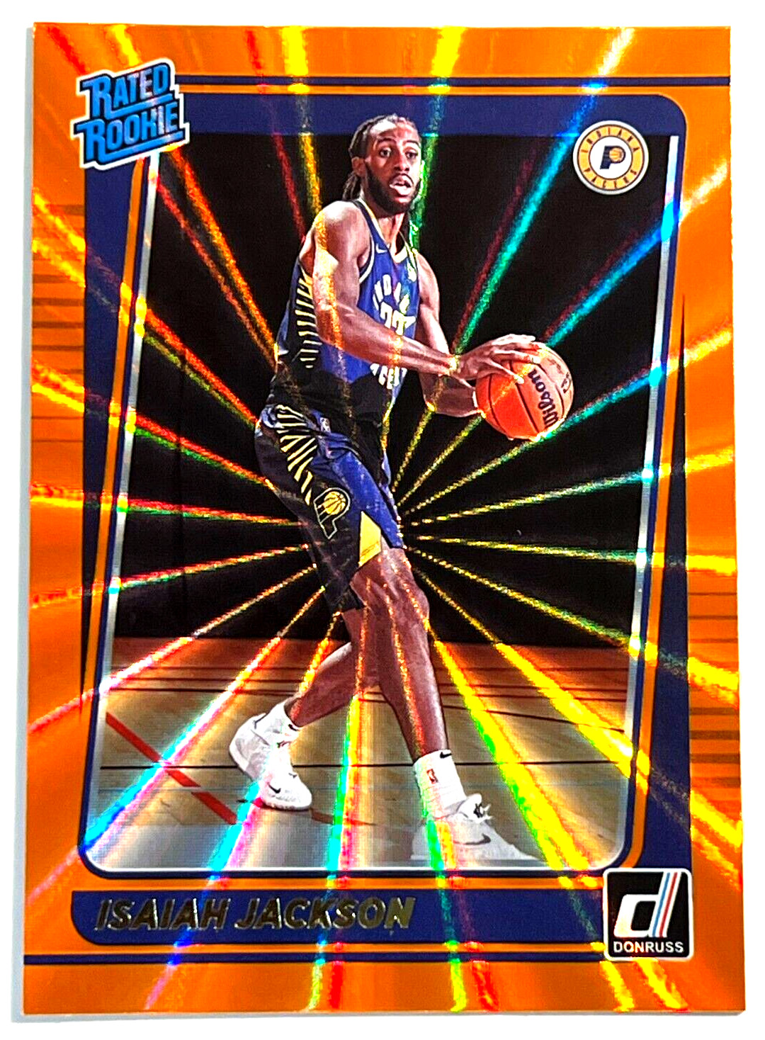 2021-22 Panini Donruss Basketball Orange Laser #217 Isaiah Jackson RC Rookie