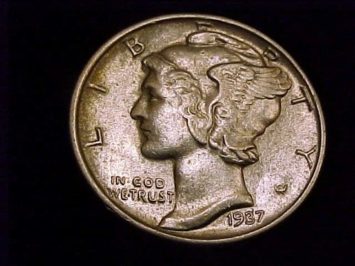 1937-P Mercury Dime,  Extra  Fine to About Uncirculated  Grade