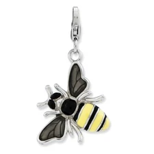 Yellow Jacket Charm Enameled .925 Sterling Silver Click On Amore La Vita