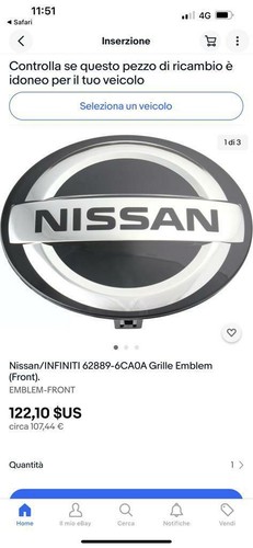 62889-6CA0A Emblema griglia frontale Nissan Qashqai - Imagen 5 de 5