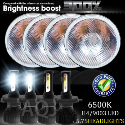 4X 5-3/4 5.75'' 100W LED Hi/Lo Beam Headlights For Chevy Impala Bel Air El Camino
