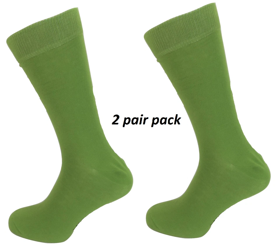 MACAHEL Mens 2 Pair Pack Lime Green Mod Retro Socks