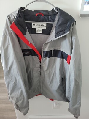 Columbia Sportswear Packable Mens XXL Full Zip Hoodie Jacket RN 69724  Grey/Red