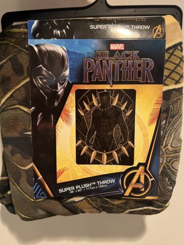 THE AVENGERS BLACK PANTHER PLUSH THROW. BRAND NEW. 46 inch x 60 inch