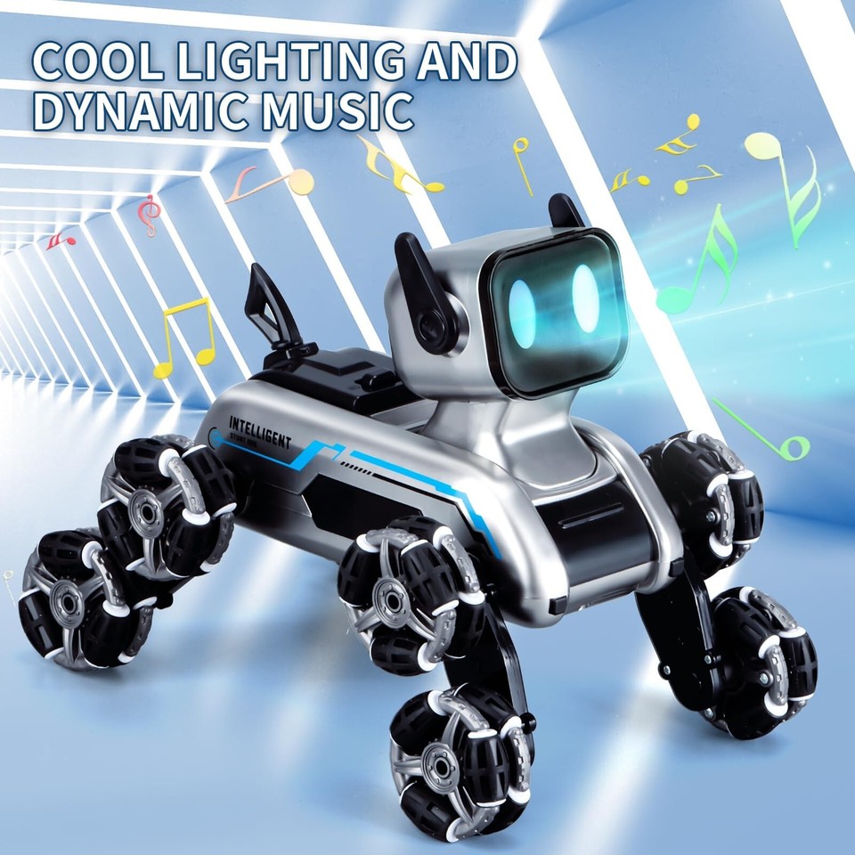 Robot Dog RCCar, 8WD RemoteControlCar with Cool Light, 2.4Ghz All