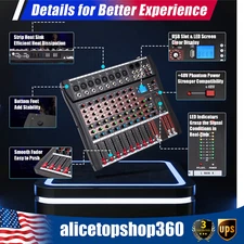 8 Channel bluetooth Live Studio Audio Mixer Mixing Console USB Pro Equipment KTV