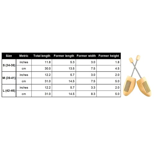 2× Men Women Wooden Shoe Stretcher Trees Shoe Shaper Expander EU 34-36 Size New - Picture 12 of 16