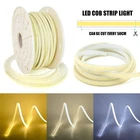 AC 220V-240V Seamless LED COB Strip Light Flexible Rope IP65 Waterproof 280LED/M