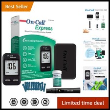 Complete Blood Glucose Monitoring Kit: Meter, Strips, Control Solution  Case