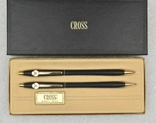 Vintage Cross Classic Black 2501 Pen Pencil Set with Original Box
