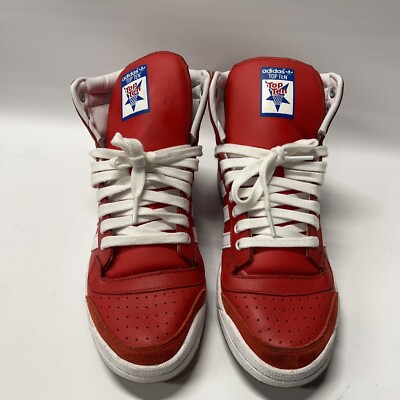 Adidas Top Ten High Red Leather D65163 Sneaker Men display picture 2