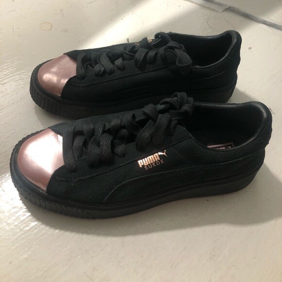 puma basket platform rose gold