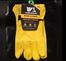 Wells Lamont Work Home Heavy Duty Cowhide Gloves Adjustable Ball Tape Wrist XL
