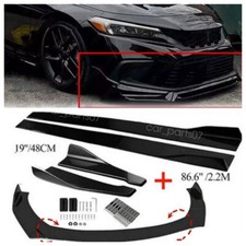 Front Bumper Lip Spoiler Splitter Kit Side Skirt For Honda Civic Sedan Hatch Us