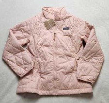 New girls L 12 Patagonia Nano Puff diamond quilted insulated jacket Mallow Pink