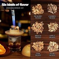 Old Fashioned Bourbon Whiskey Cocktail Smoker Kit Torch Wood Chips New FAST SHIP