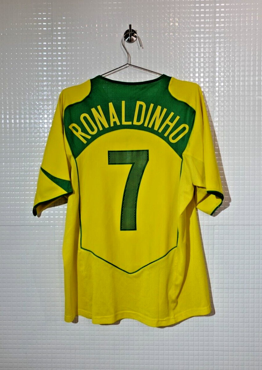 Original BRAZIL 2004 Home Jersey Shirt Ronaldinho Brasil