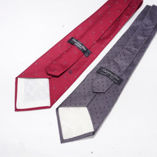 Christian Dior Set of Two Men's Red and Gray Silk Ties
