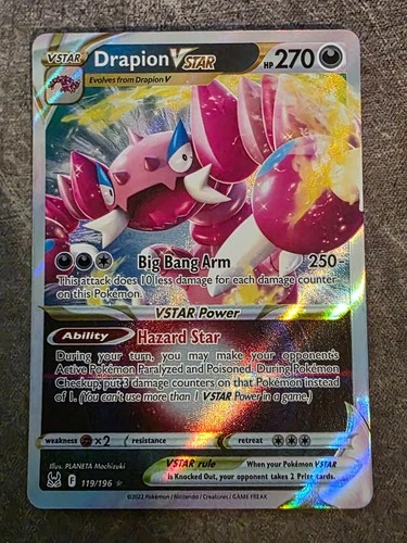 Drapion VSTAR 119/196 Holo VSTAR Rare Lost Origin Pokemon NM