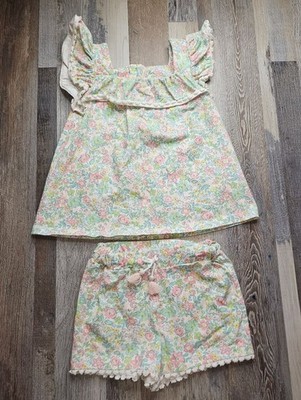 Flapdoodles Two Piece Tank Shorts Set 4T floral