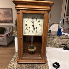 Strausbourg 31 Day Chiming Clock Hard Wood Cabinet Hanging Wall Clock