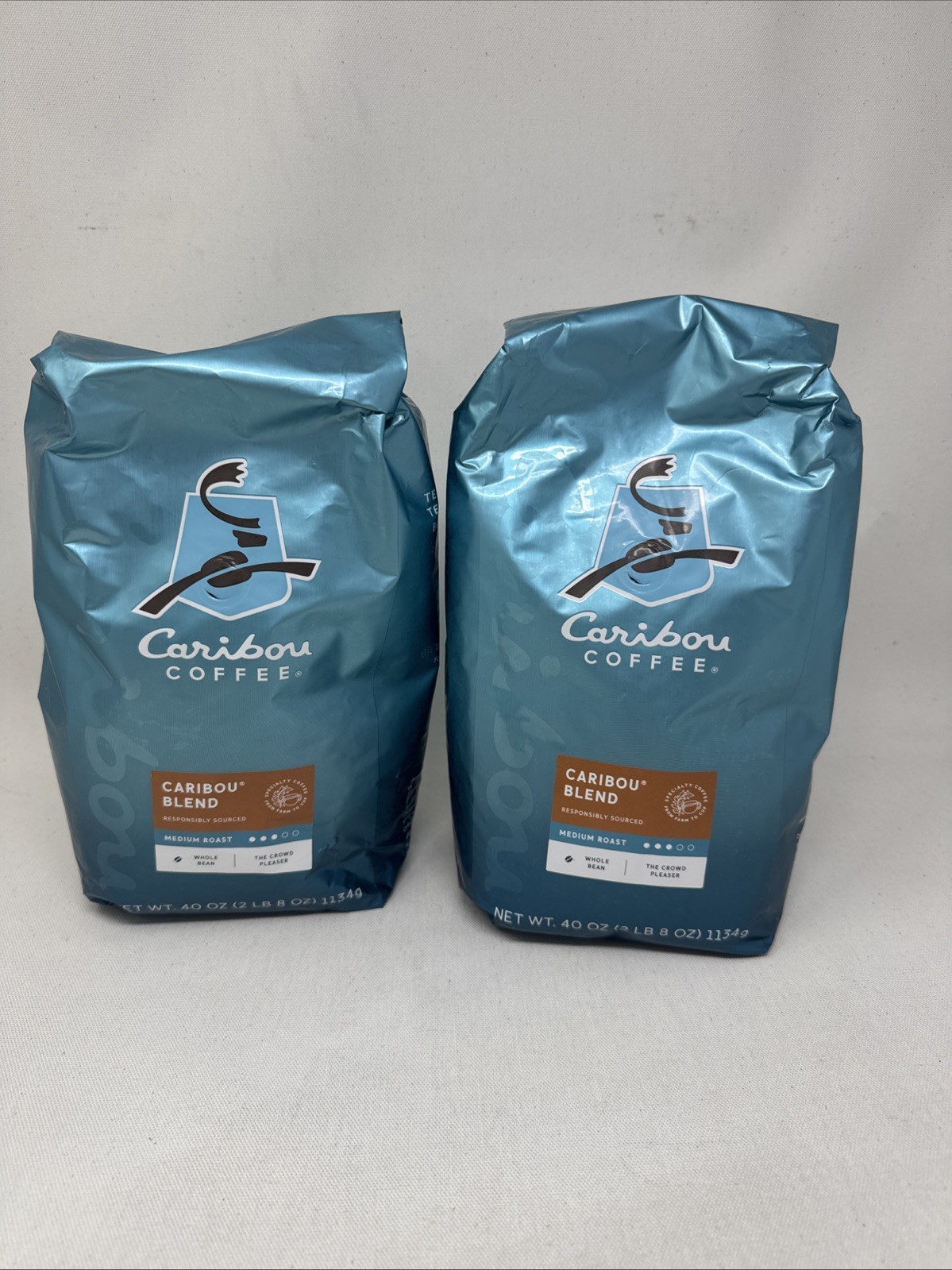 Caribou Blend Whole Bean Coffee 40 oz. Bag, Medium Roast - 2 PACK